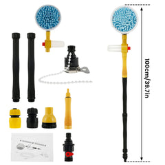 generic Rotating Car Wash Brush with Soap Reservoir Spray Water Window Cleaner Home Cleaning Tool