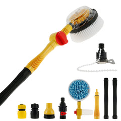 generic Rotating Car Wash Brush with Soap Reservoir Spray Water Window Cleaner Home Cleaning Tool